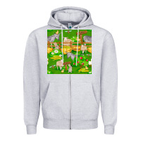 Heather Grey farm life seamless pattern Zipper Hoodie - FaDigitalArtStudio