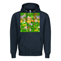 Navy farm life seamless pattern Zipper Hoodie - FaDigitalArtStudio