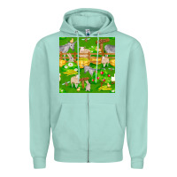 Seafoam farm life seamless pattern Zipper Hoodie - FaDigitalArtStudio