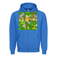 True Royal farm life seamless pattern Zipper Hoodie - FaDigitalArtStudio