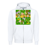 White farm life seamless pattern Zipper Hoodie - FaDigitalArtStudio