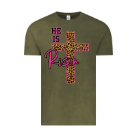 Vintage Olive He Is Risen Leopard Vintage Tee - Bettercallsaul