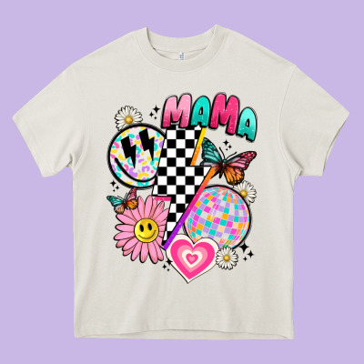 Retro Mama Heavy Core Tee Designed By Jahusdesignshop