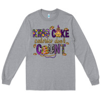 Heather Grey King cake calories don't count Long Sleeve Tee - HowdyJamesFarm