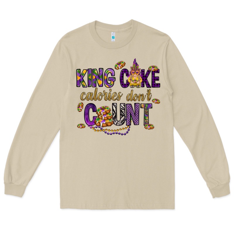 King Cake Calories Don't Count Long Sleeve Tee by HowdyJamesFarm | Teevron