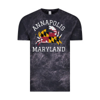Cloud Black Annapolis Maryland Crab State Flag Home Travel Vintage Vintage Tee - longCreatives