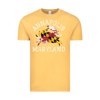 Vintage Mustard Annapolis Maryland Crab State Flag Home Travel Vintage Vintage Tee - longCreatives
