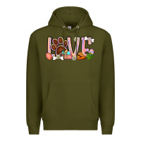 Army Green Easter love dog paw Premium Hoodie - BundleAndBundleShop