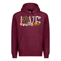 Burgundy Easter love dog paw Premium Hoodie - BundleAndBundleShop