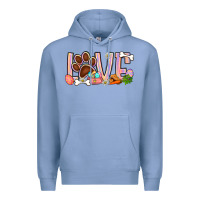 Colony Blue Easter love dog paw Premium Hoodie - BundleAndBundleShop