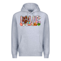 Heather Grey Easter love dog paw Premium Hoodie - BundleAndBundleShop