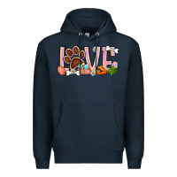 Navy Easter love dog paw Premium Hoodie - BundleAndBundleShop