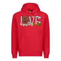 Red Easter love dog paw Premium Hoodie - BundleAndBundleShop