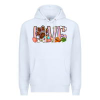 White Easter love dog paw Premium Hoodie - BundleAndBundleShop
