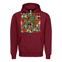 Burgundy christmas donkey Zipper Hoodie - FaDigitalArtStudio