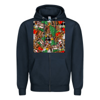 Navy christmas donkey Zipper Hoodie - FaDigitalArtStudio