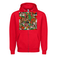 Red christmas donkey Zipper Hoodie - FaDigitalArtStudio