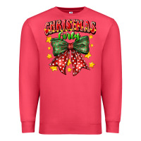 Cardinal festive holiday bow design Premium Sweatshirt - CowhideDigitalArt