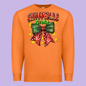 Festive Holiday Bow Design Premium Sweatshirt Designed By Cowhidedigitalart