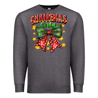 Charcoal Heather festive holiday bow design Premium Sweatshirt - CowhideDigitalArt