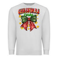 Dove Grey festive holiday bow design Premium Sweatshirt - CowhideDigitalArt