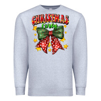 Heather Grey festive holiday bow design Premium Sweatshirt - CowhideDigitalArt