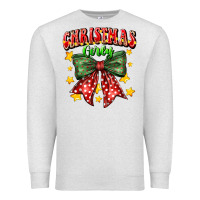 Oatmeal Heather festive holiday bow design Premium Sweatshirt - CowhideDigitalArt