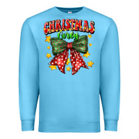 Ocean Blue festive holiday bow design Premium Sweatshirt - CowhideDigitalArt