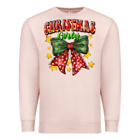 Pale Pink festive holiday bow design Premium Sweatshirt - CowhideDigitalArt