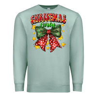 Seafoam festive holiday bow design Premium Sweatshirt - CowhideDigitalArt