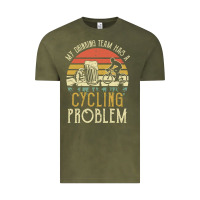 Vintage Olive my drinking team has a cycling problem cotton t shirt funny dad gift c Vintage Tee - longCreatives