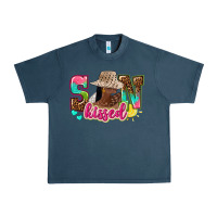 Midnight Navy Afro woman with sunkissed Urban Heavy Tee - NancyCooperArtShop