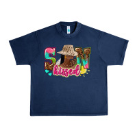 Navy Afro woman with sunkissed Urban Heavy Tee - NancyCooperArtShop