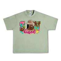 Oil Green Afro woman with sunkissed Urban Heavy Tee - NancyCooperArtShop