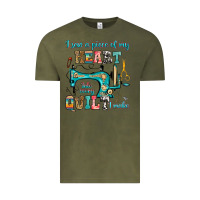 Vintage Olive i sew a piece of my heart into every quilt i make Vintage Tee - RanaPortraitStore