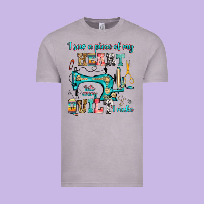 I Sew A Piece Of My Heart Into Every Quilt I Make Vintage Tee Designed By Ranaportraitstore
