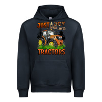 Navy just a boy who loves tractors Urban Hoodie - BarkalooDesign