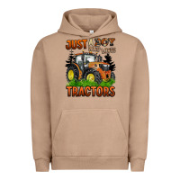 Pigment Burro just a boy who loves tractors Urban Hoodie - BarkalooDesign