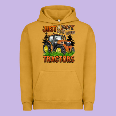 Just A Boy Who Loves Tractors Urban Hoodie Designed By Barkaloodesign