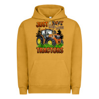 Pigment Peanut Butter just a boy who loves tractors Urban Hoodie - BarkalooDesign