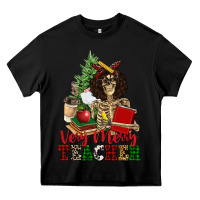 Black very merry teacher skeleton Heavy Core Tee - NancyCooperArtShop