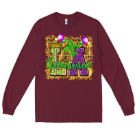 Burgundy Louisiana leopard with balloons Long Sleeve Tee - HowdyJamesFarm
