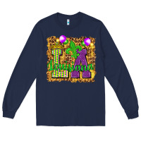 Navy Louisiana leopard with balloons Long Sleeve Tee - HowdyJamesFarm
