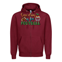 Burgundy sunday is for football Zipper Hoodie - BundleAndBundleShop