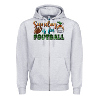 Heather Grey sunday is for football Zipper Hoodie - BundleAndBundleShop
