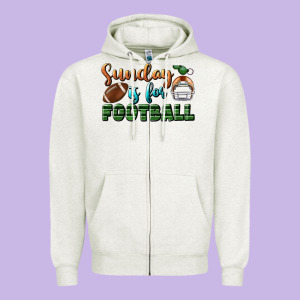 Sunday Is For Football Zipper Hoodie Designed By Bundleandbundleshop