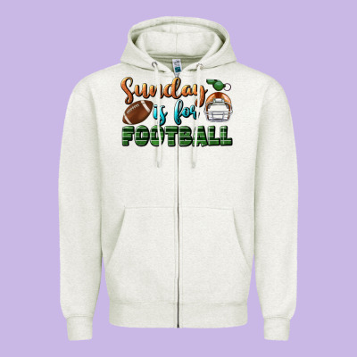 Sunday Is For Football Zipper Hoodie Designed By Bundleandbundleshop