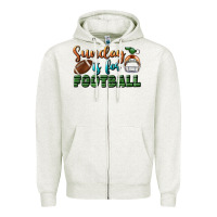 Oatmeal Heather sunday is for football Zipper Hoodie - BundleAndBundleShop
