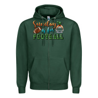 Sports Green sunday is for football Zipper Hoodie - BundleAndBundleShop