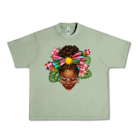 Oil Green Afro Woman Summer Urban Heavy Tee - texasbilliewilder